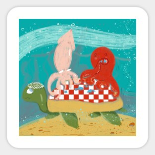 Underwater picnic 🐙🐢 Sticker